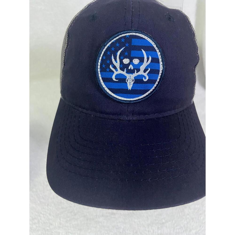 Bone Collector Women's Ladies Fit Blue Hunting Outdoors Ponytail Strap Back Hat